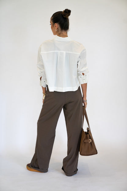 Classic Pleated Wide-leg Trouser Pants