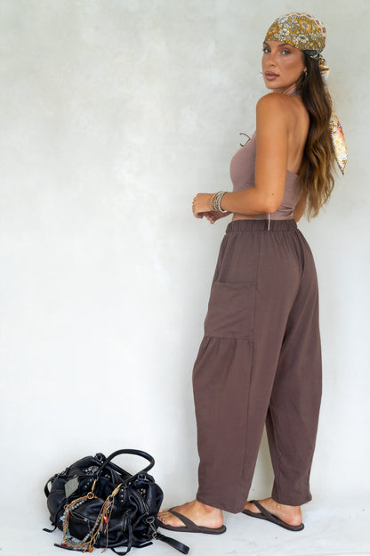 Chocolate Lace Up Halter