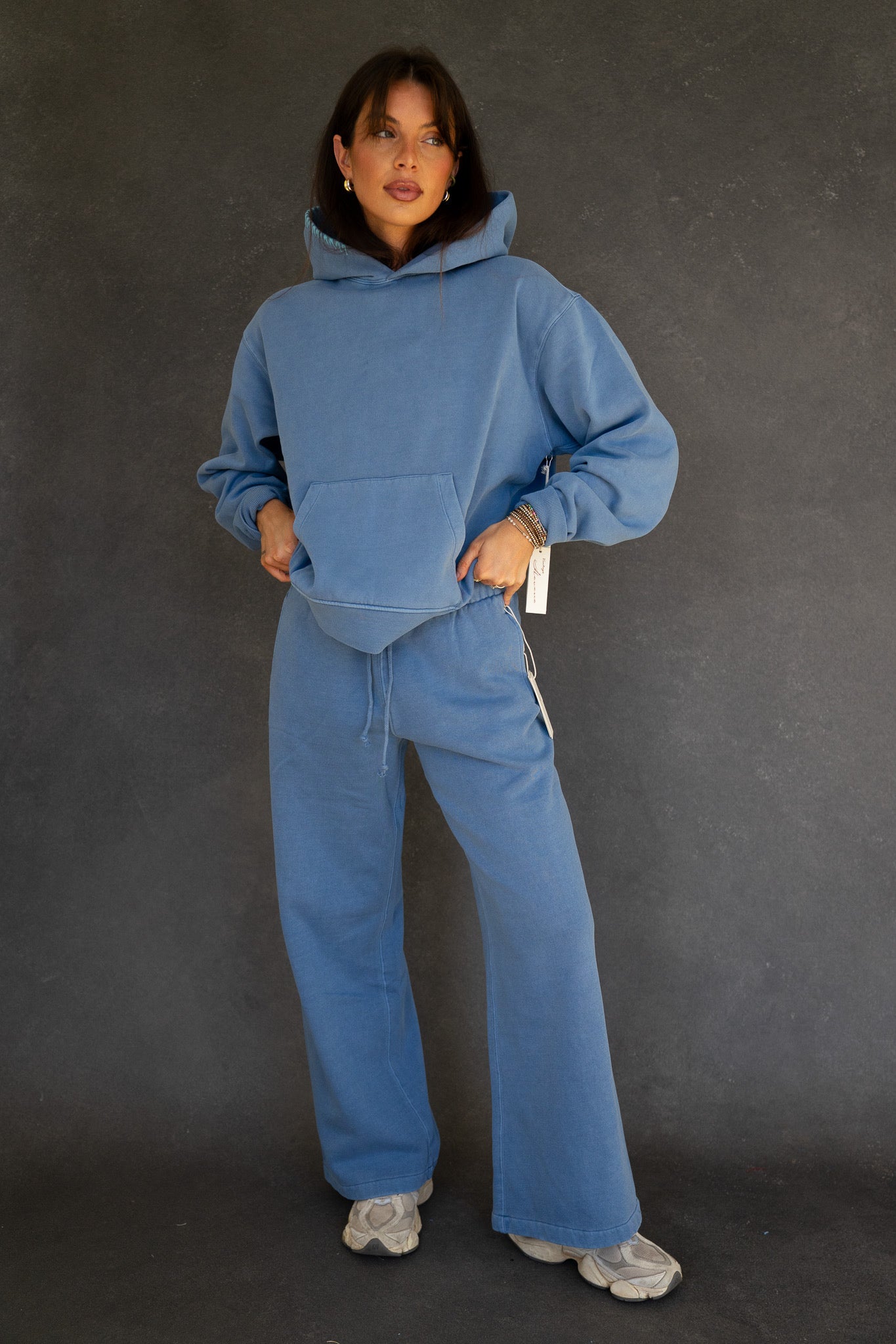 Essential Ocean Blue Cotton Hoodie