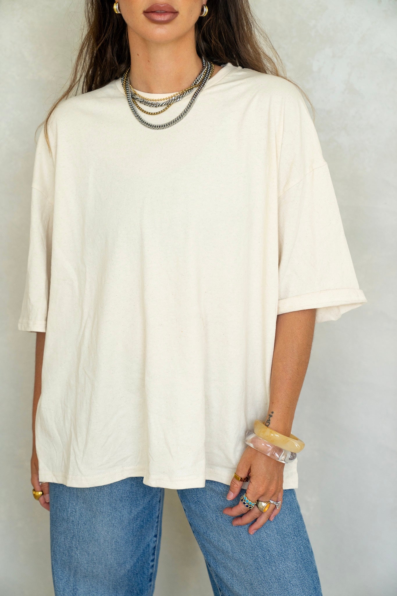 Oversized Cream T-Shirt