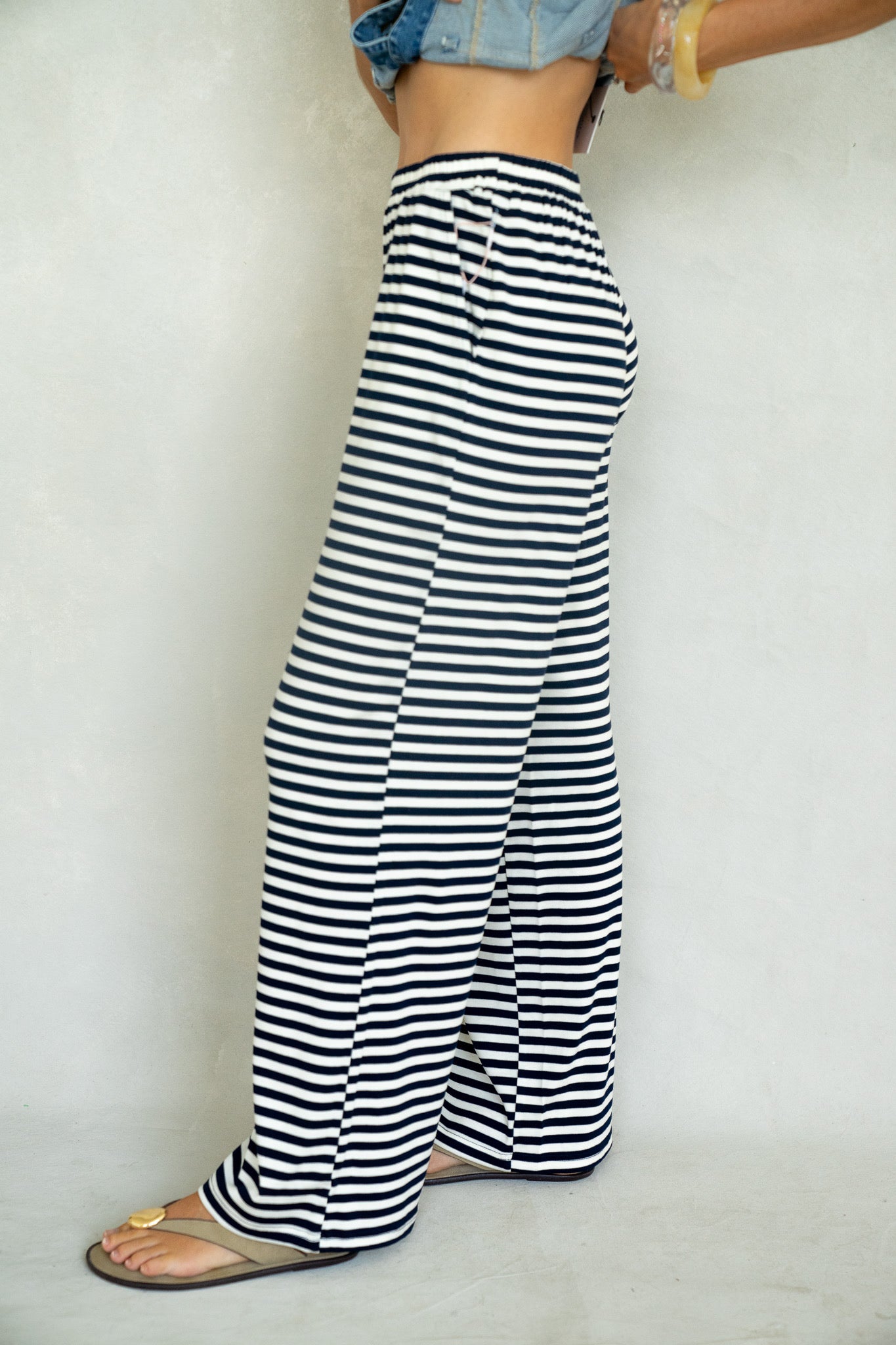 Summer Breeze Navy Striped Pants