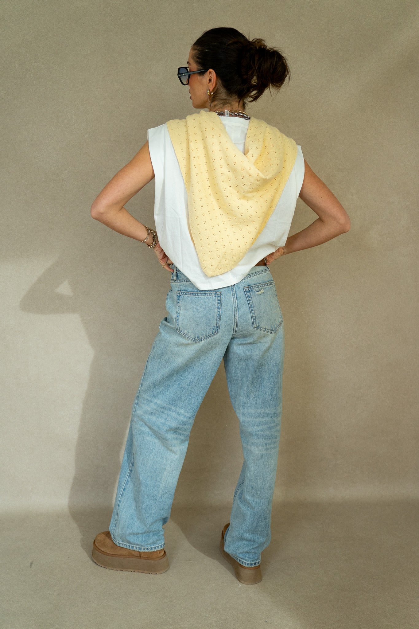 Pointelle Knitdown Scarf