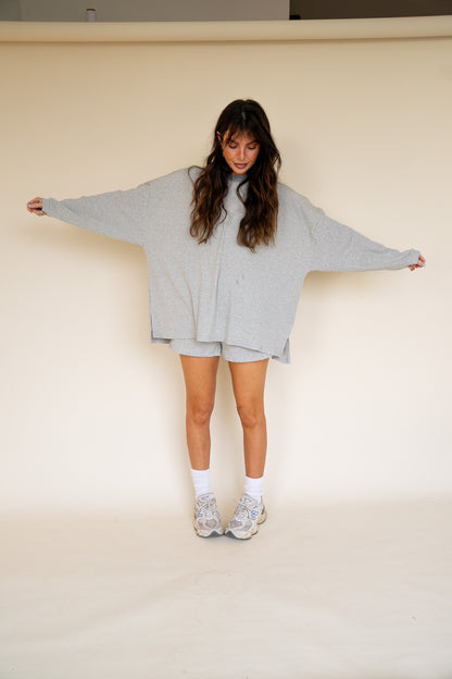 Alex Striped Shorts- grey