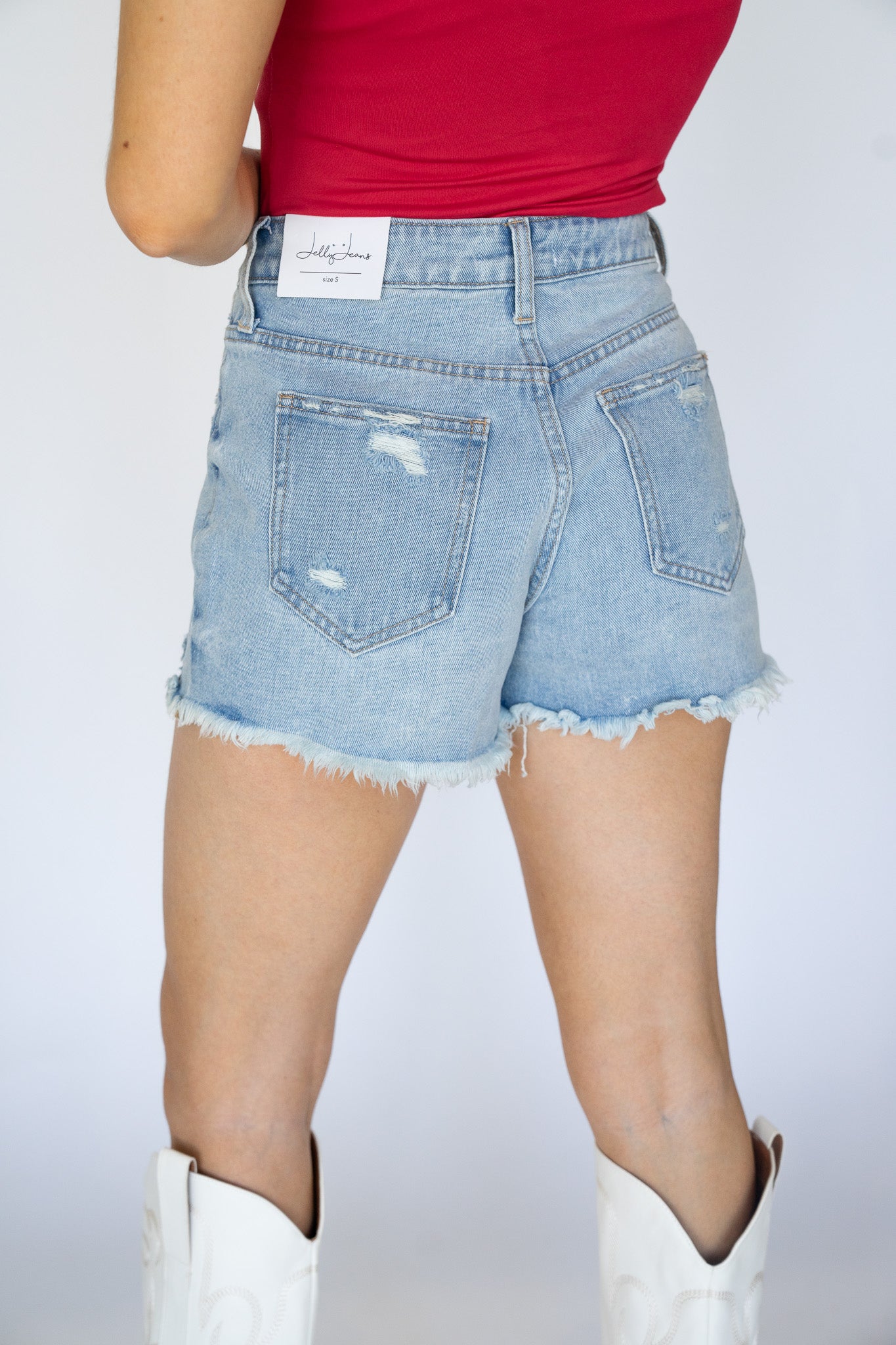 Mid Rise Hem Shorts