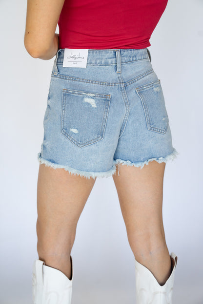 Mid Rise Hem Shorts
