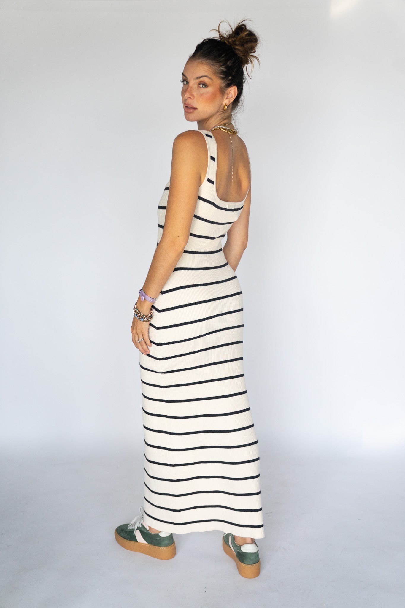 Sleeveless Striped Maxi Dress