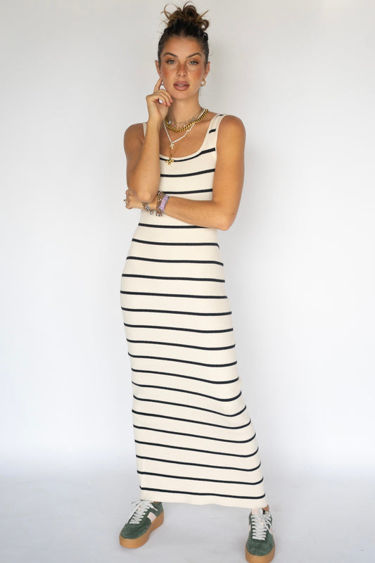 Sleeveless Striped Maxi Dress