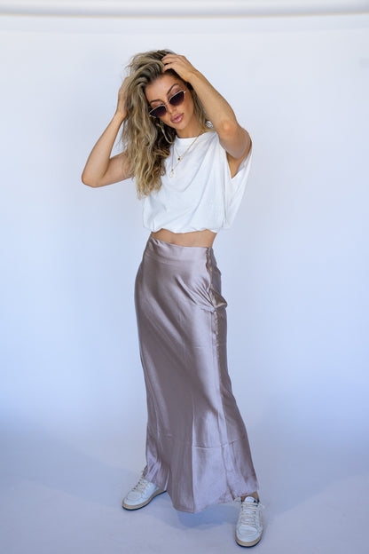 Maxi Satin Skirt (Multiple Colors)
