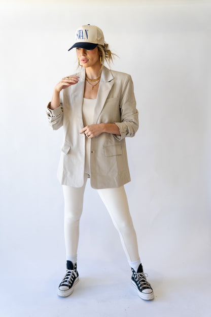 Greige Longline Blazer