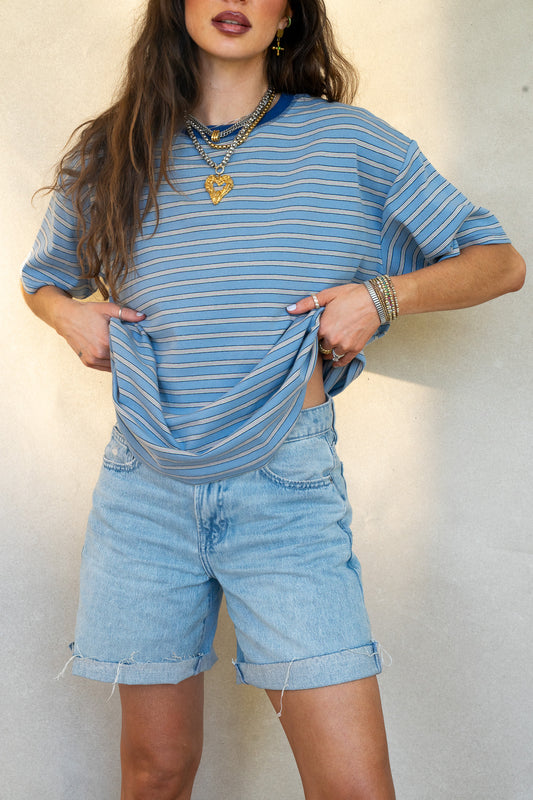 Oversized Striped Boyfriend Tee