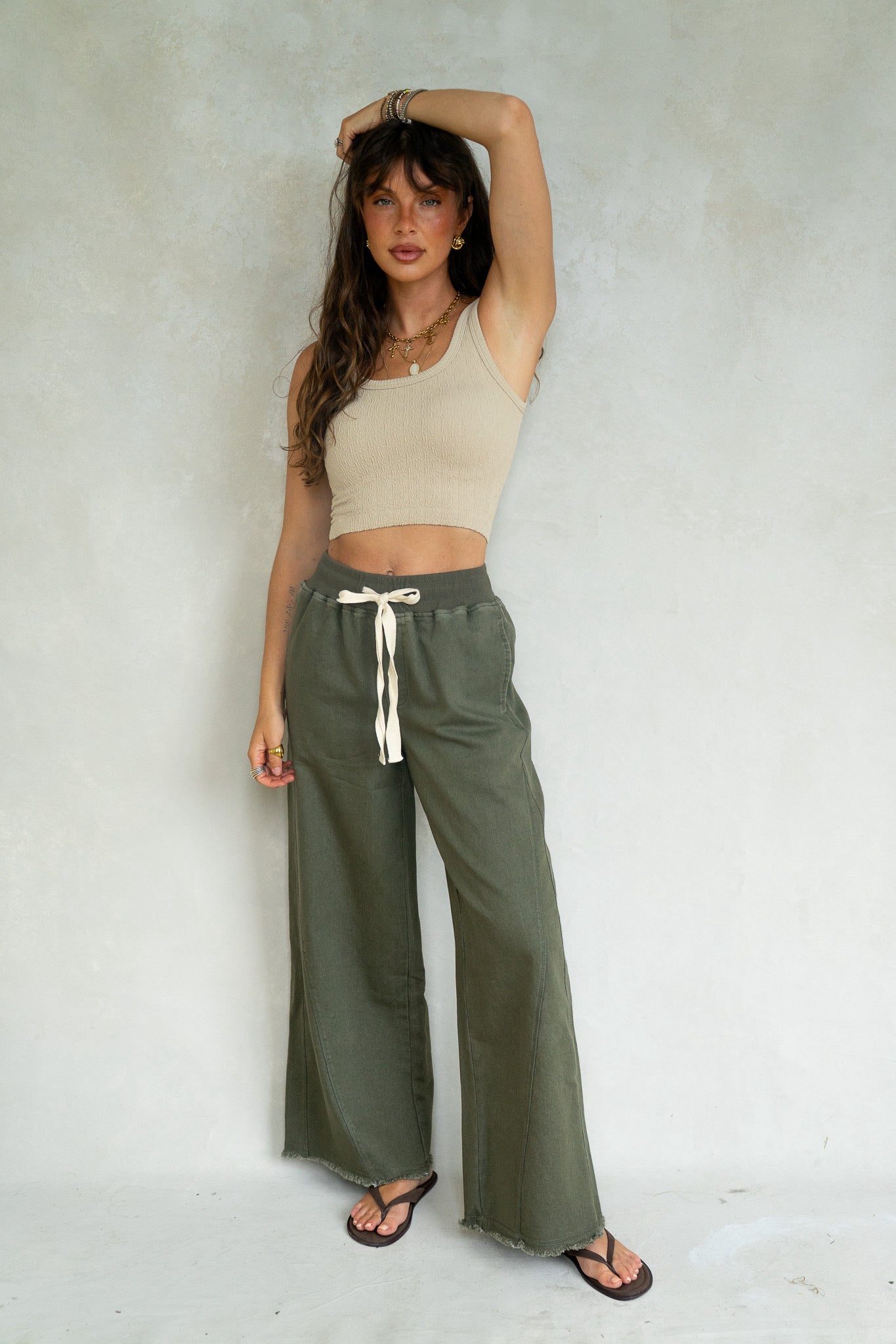 Olive Wide Leg Pants