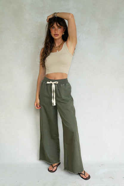 Olive Wide Leg Pants