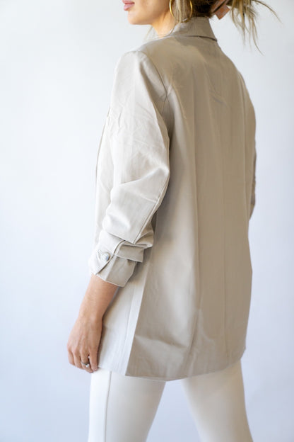 Greige Longline Blazer