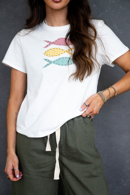 3 Fish Patchwork T-Shirt