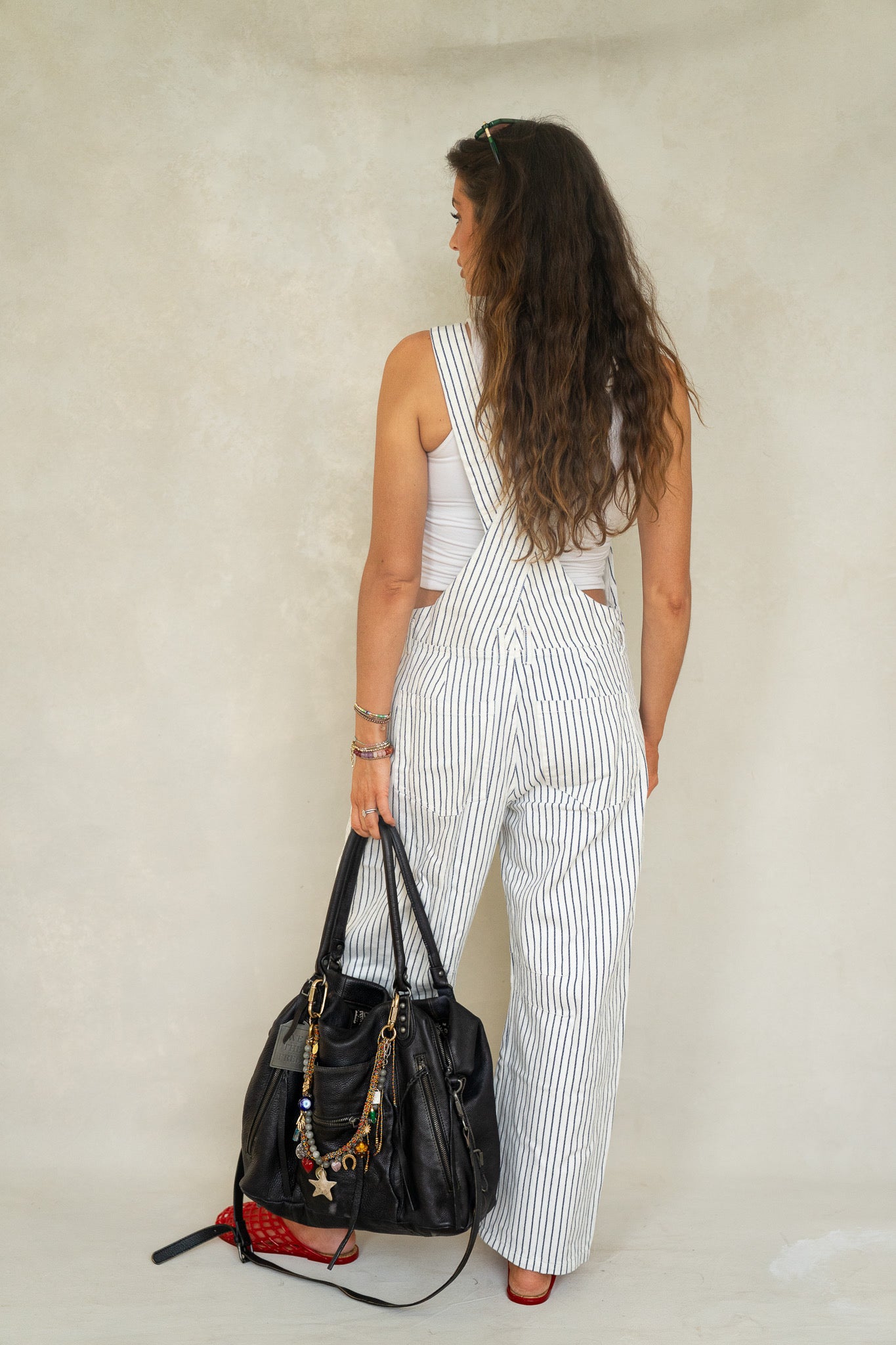 Striped Barrel Overalls