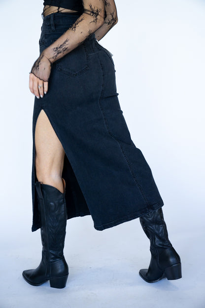 Peyton Side Slit Midi Skirt (Multiple Colors)
