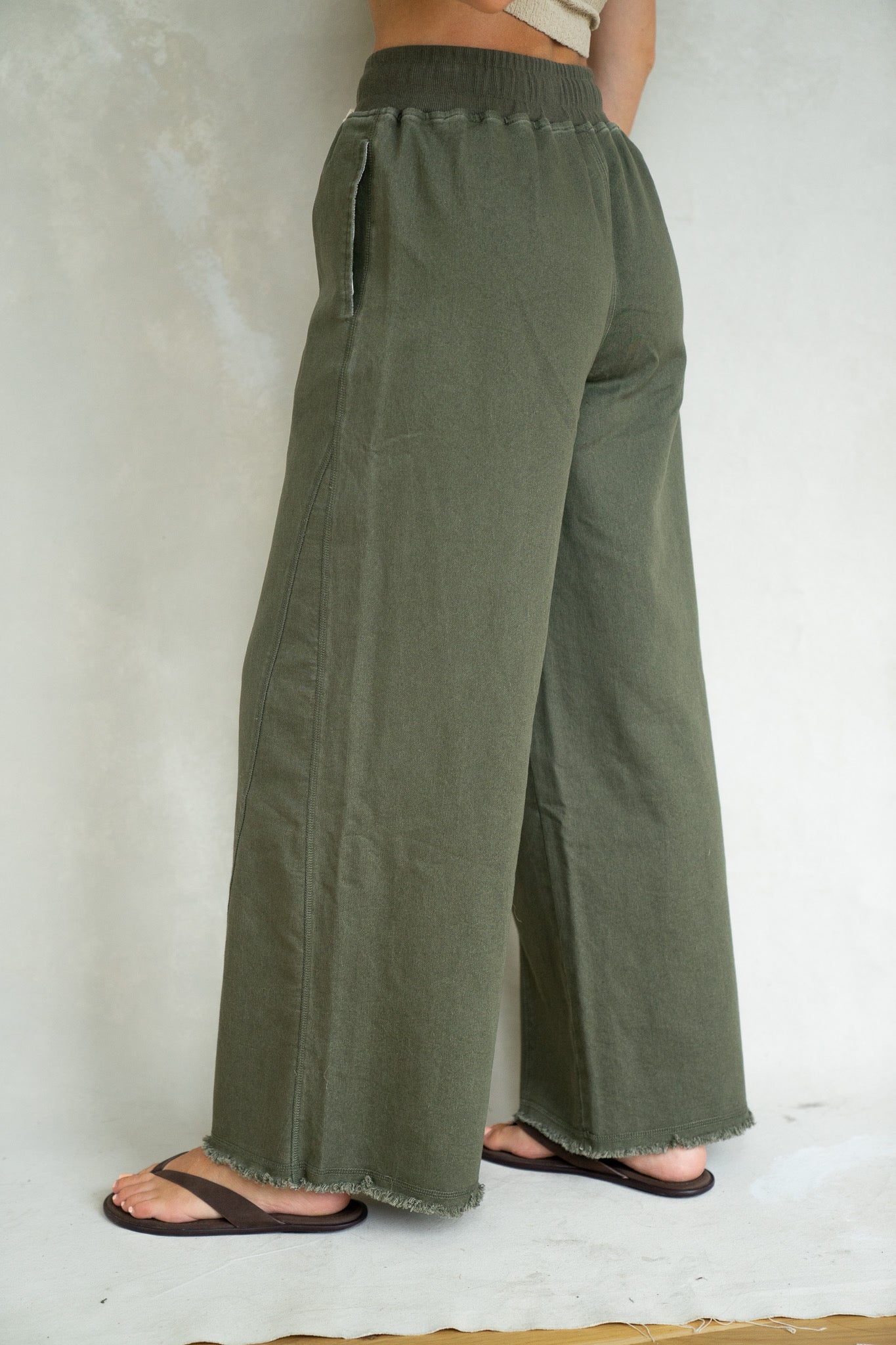 Olive Wide Leg Pants