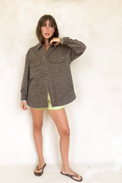 Dark Leopard Shacket
