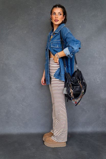 Heidi Fit & Flare Pants - Brown