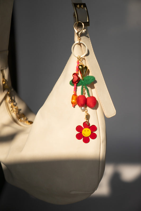 Smiley Flower Bag Charm