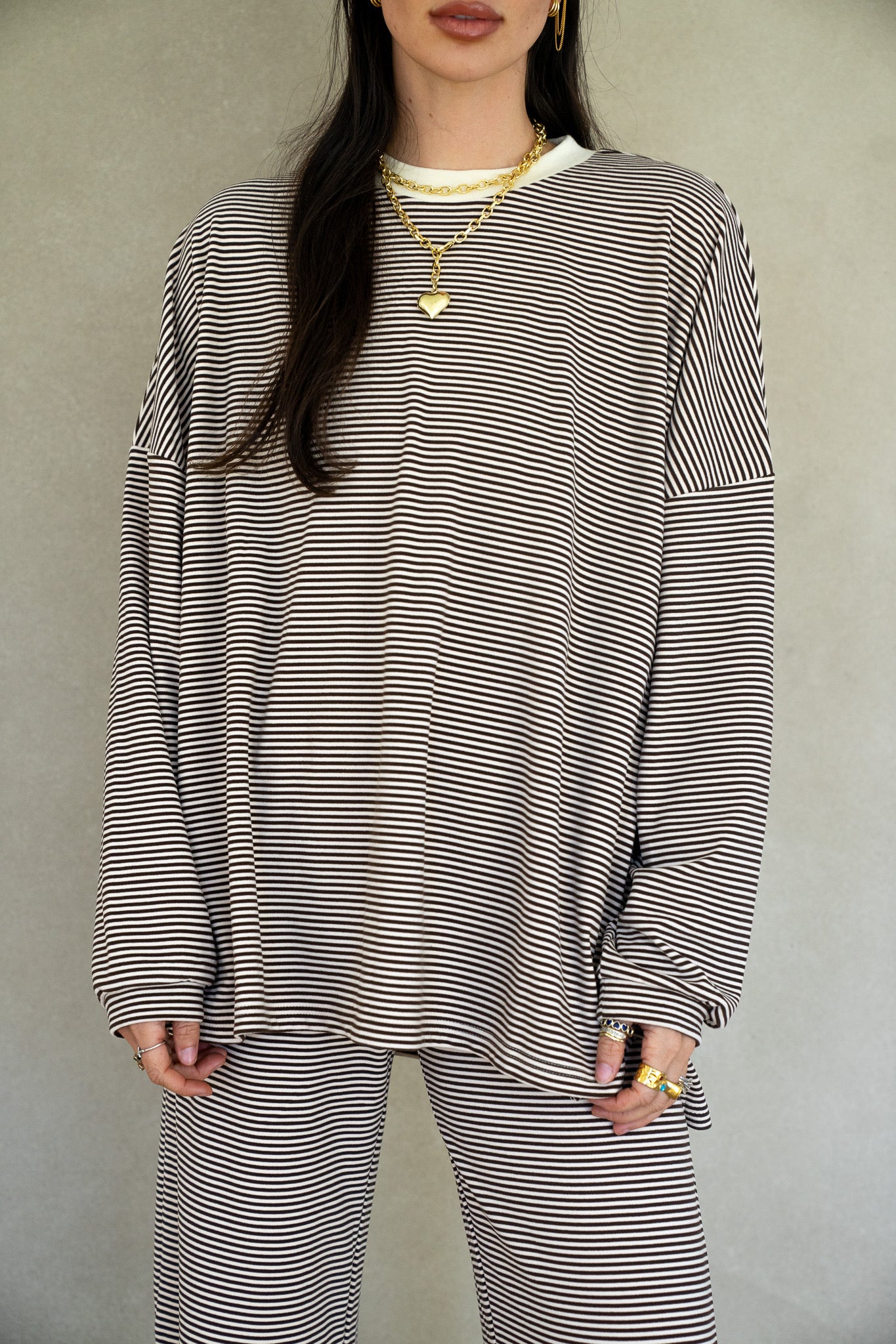 Katy Striped Top - Chocolate