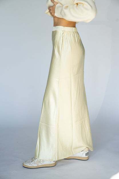 Stretch Waist Satin Skirt (Multiple Colors)