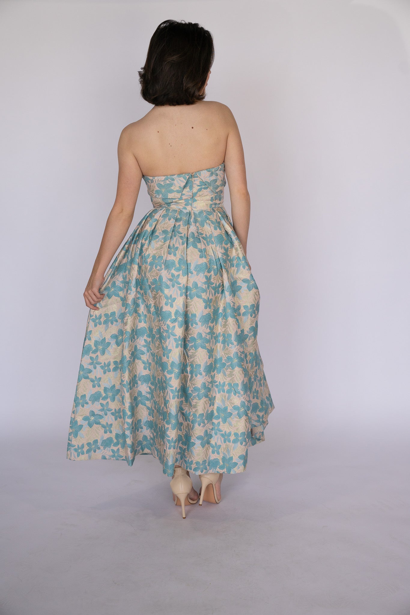 Evening Bloom Strapless Gown