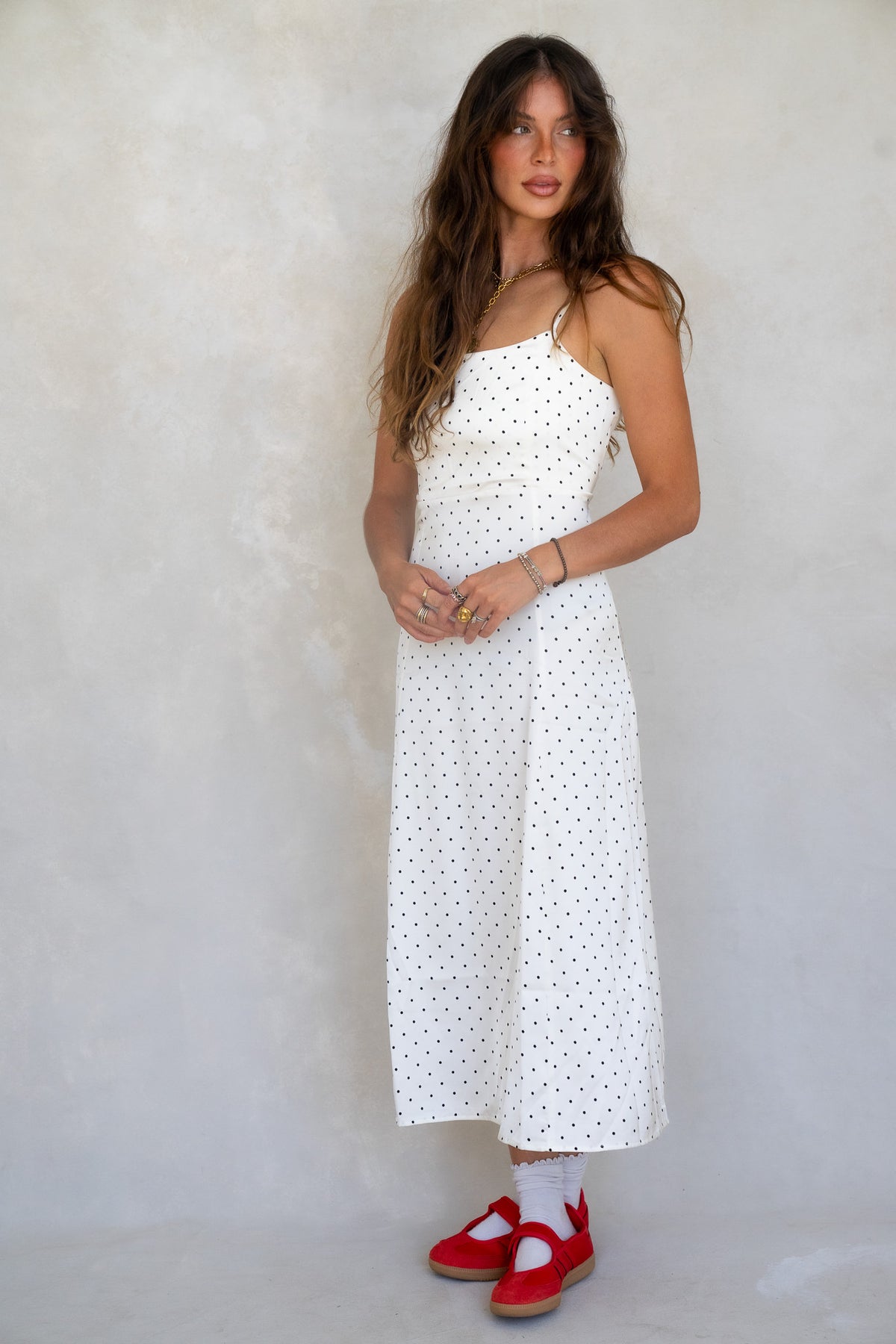 Satin Polka Dot Dress