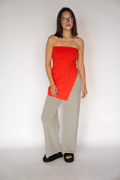 Asymmetrical Scarlet Top