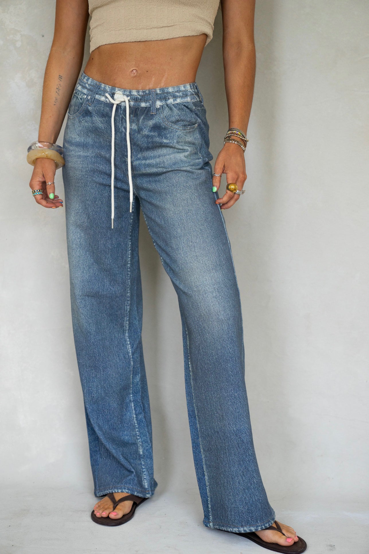 Drawstring Monday Denim