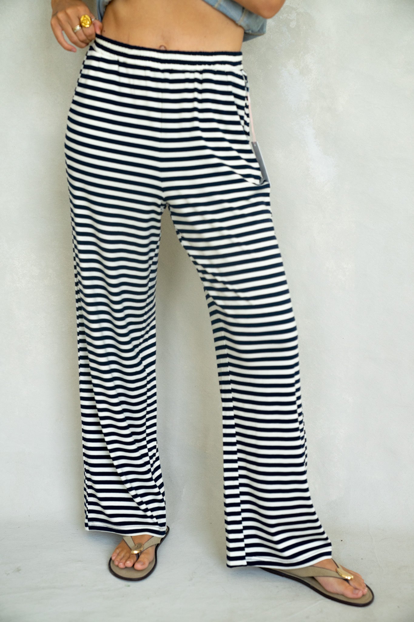 Summer Breeze Navy Striped Pants