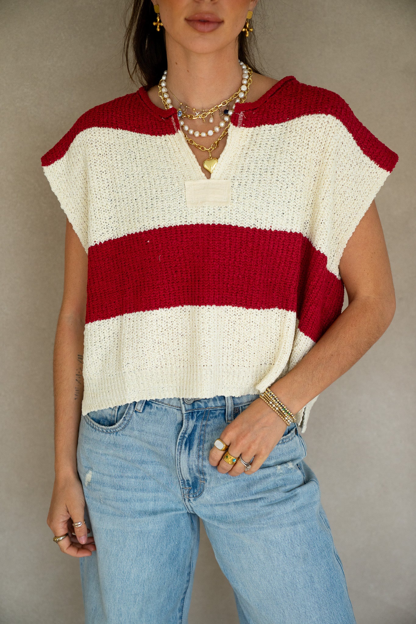 Color-block Patch Sweater