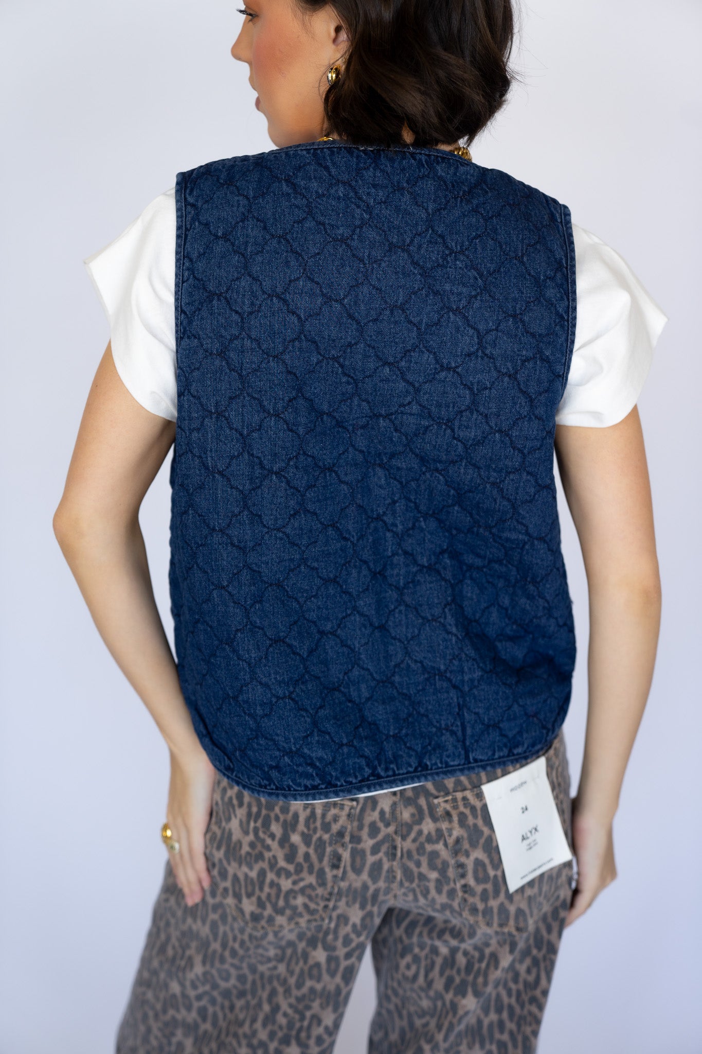 Quilted Denim Vest
