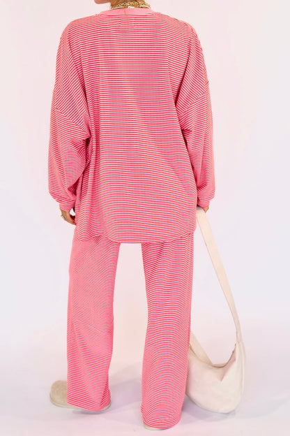 Pink/Red Striped Top