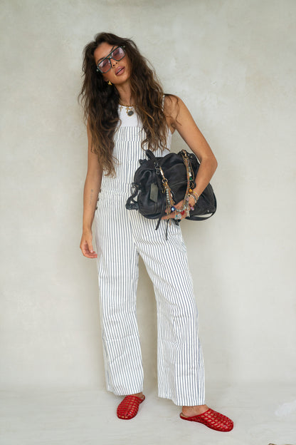 Striped Barrel Overalls