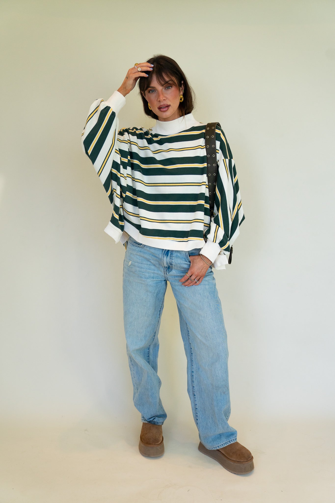 Striped Oversized Crewneck