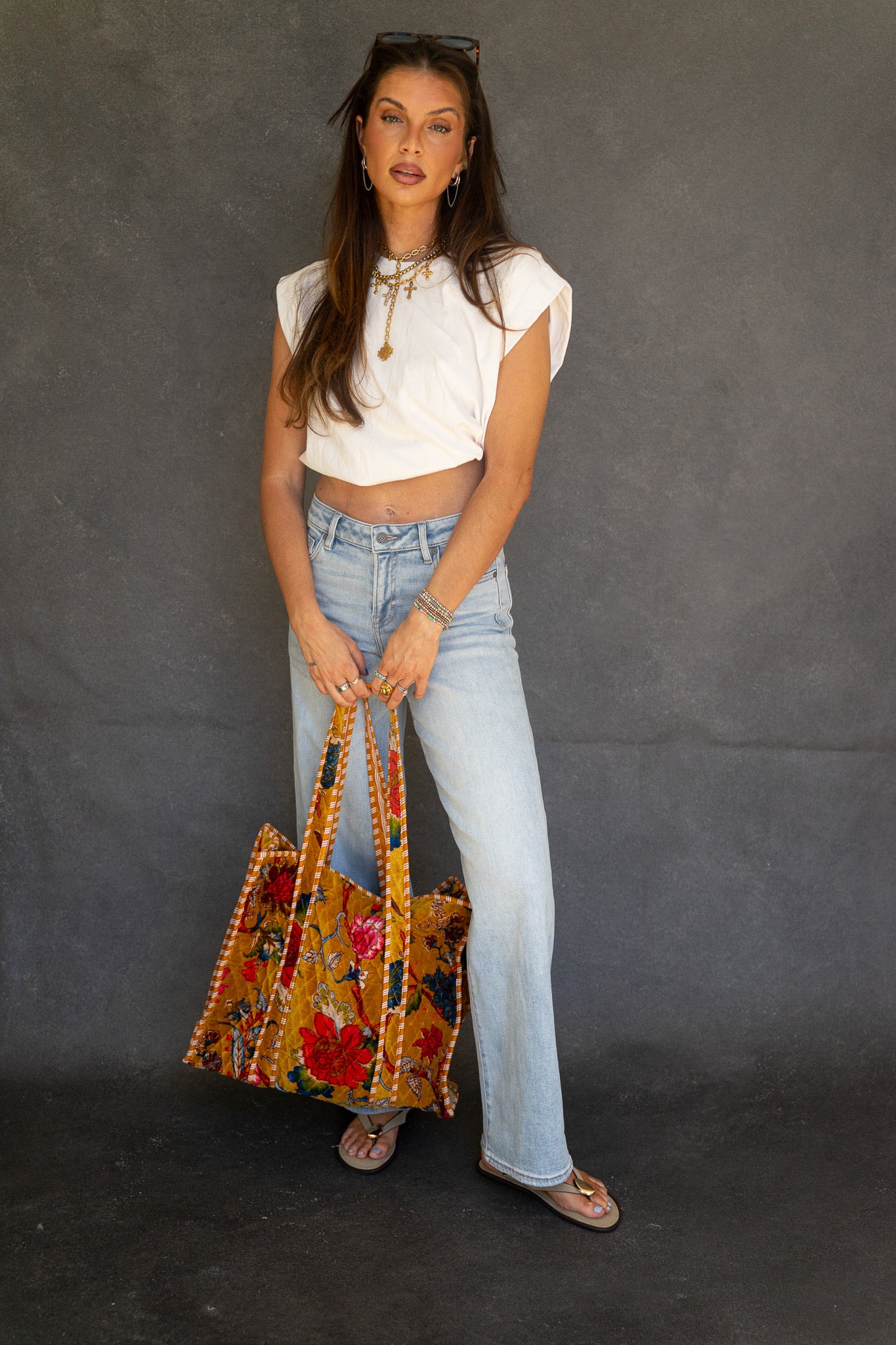 Floral Quilted Tote