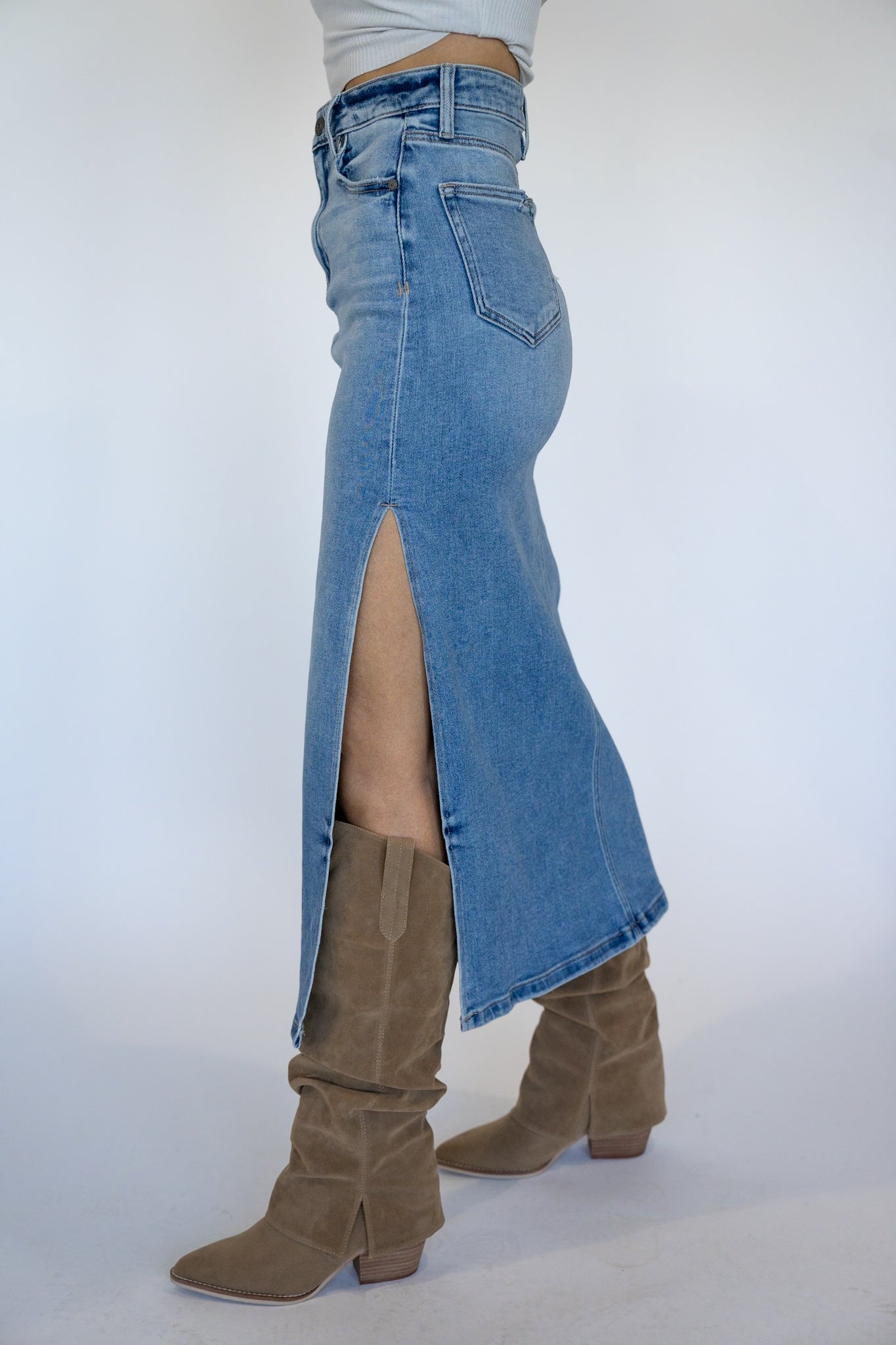 Peyton Side Slit Midi Skirt (Multiple Colors)