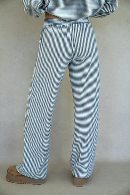 Katy Striped Pants - Grey