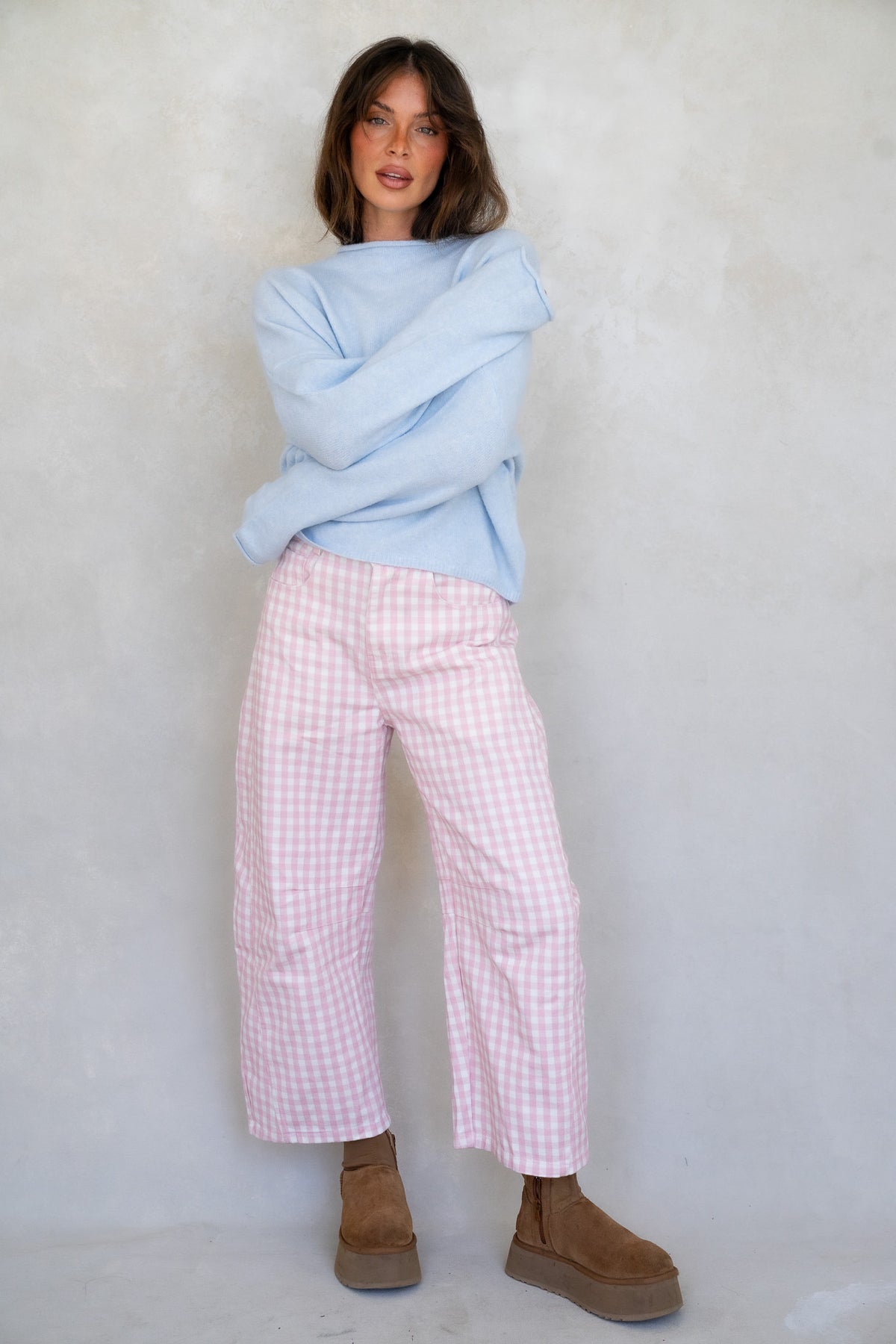 Pink Gingham Barrels