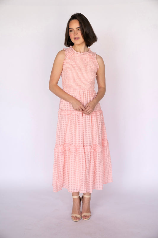 Rosewater Ruffle Smock Dress