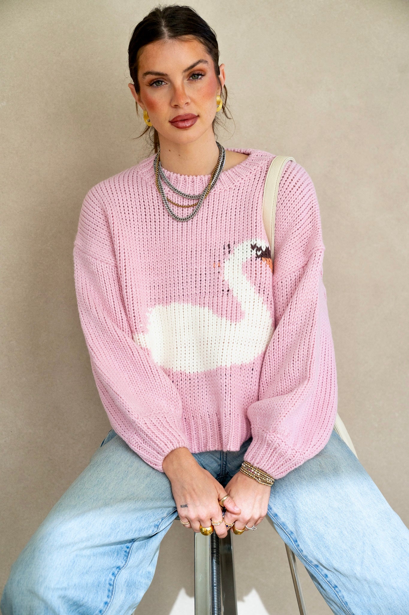 Swan Oversized Knit Sweater