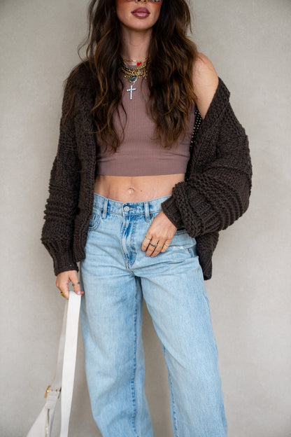 Chunky Knit Cardi (Multiple Colors)