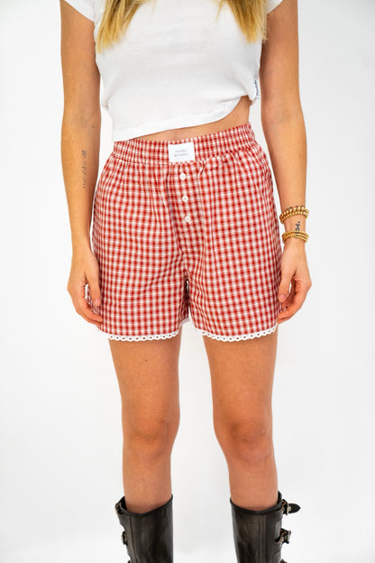 Lace Trim Boxer Shorts (Multiple Colors)