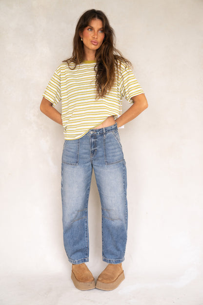 Mustard Vintage Striped Tee