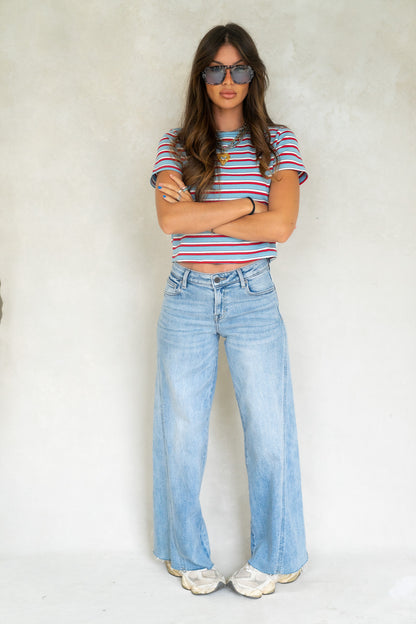 Mid Rise Seamed Denim