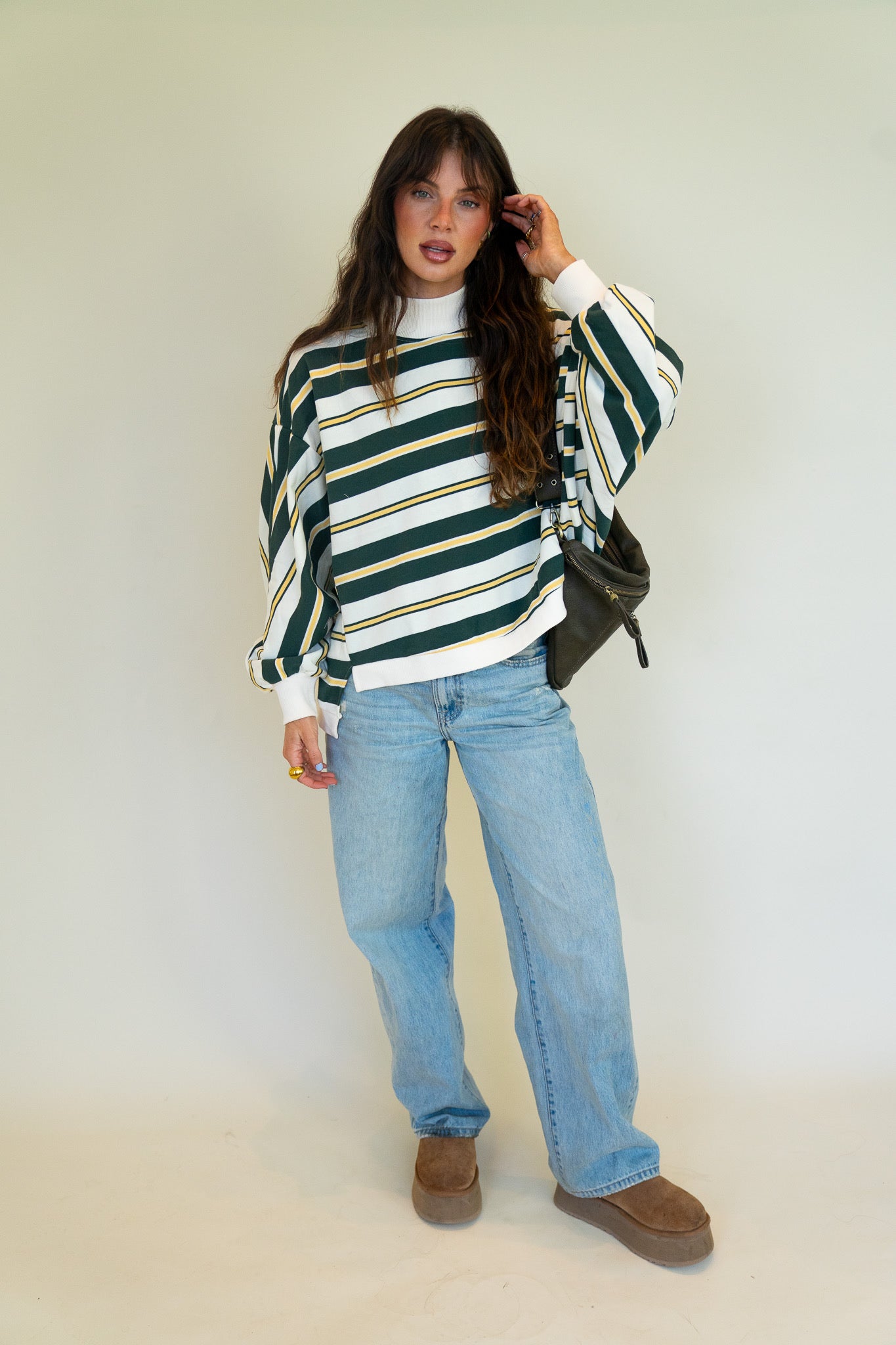Striped Oversized Crewneck
