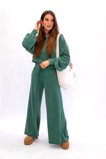 Lacey Rib Wide Leg Pants (Multiple Colors)