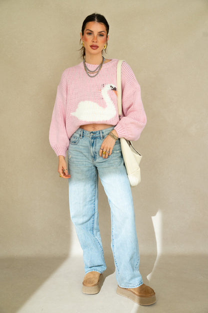 Swan Oversized Knit Sweater