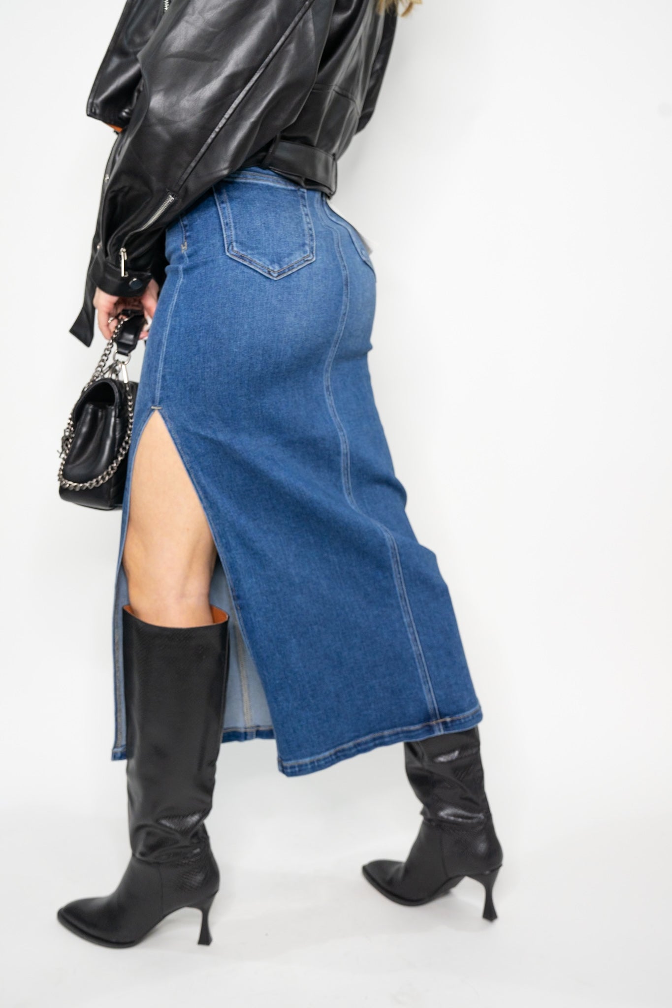 Peyton Side Slit Midi Skirt (Multiple Colors)
